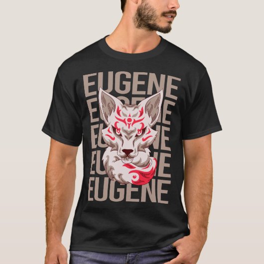 T-shirt Visage de Renard - Nom Eugene (Devant)