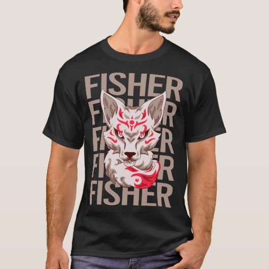 T-shirt Visage de Renard - Nom Fisher (Devant)