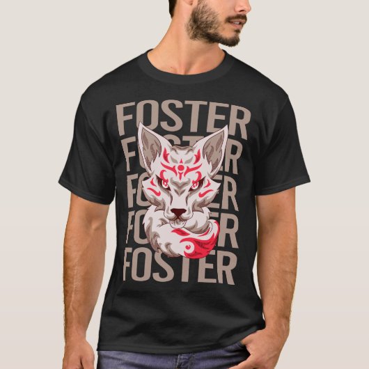 T-shirt Visage de Renard - Nom Foster (Devant)