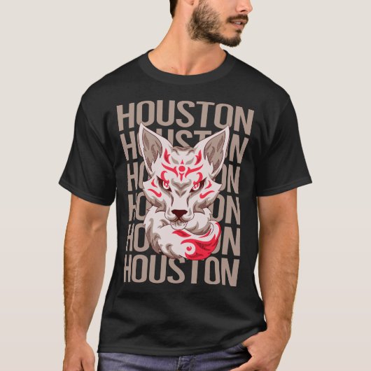 T-shirt Visage de Renard - Nom Houston (Devant)