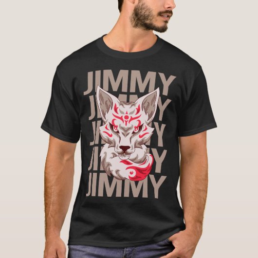 T-shirt Visage de Renard - Nom Jimmy (Devant)