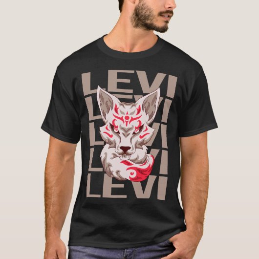 T-shirt Visage de Renard - Nom Levi (Devant)