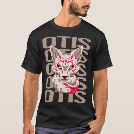 T-shirt Visage de Renard - Nom Otis (Devant)