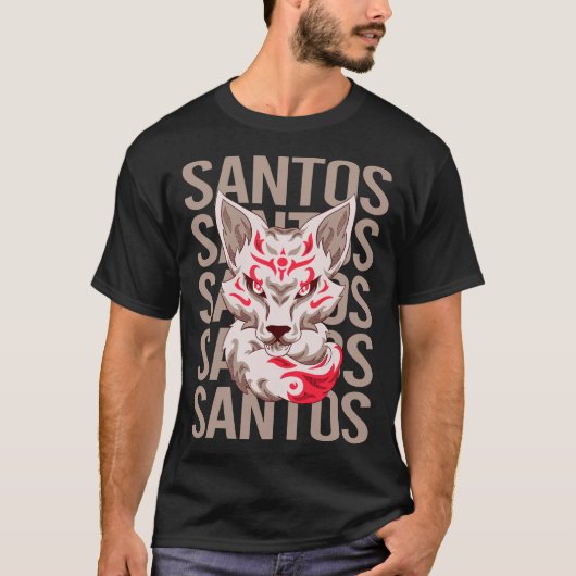 T-shirt Visage de Renard - Nom Santos (Devant)