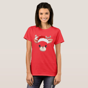 T-shirt Visage de renne drôle joyeux Noël en famille