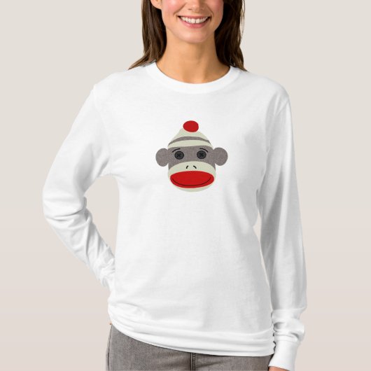 T-shirt Visage de singe de chaussette (Devant)