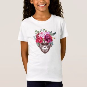 T-Shirt Visage de singe de fleur
