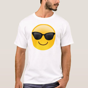 T-shirt Visage de sourire avec des lunettes de soleil