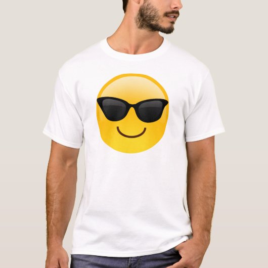 T-shirt Visage de sourire avec des lunettes de soleil (Devant)