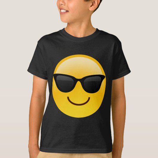 T-shirt Visage de sourire avec des lunettes de soleil (Devant)