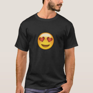 T-shirt Visage de sourire avec les yeux en forme de coeur