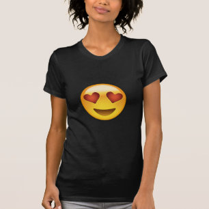 T-shirt Visage de sourire avec les yeux en forme de coeur