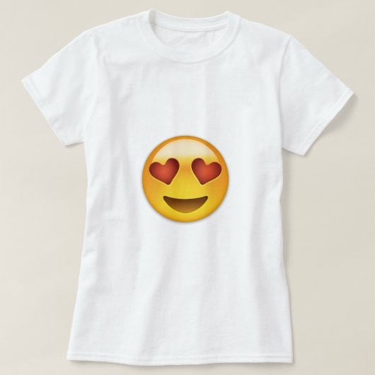T-shirt Visage de sourire avec les yeux en forme de coeur (Design devant)