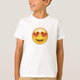 T-shirt Visage de sourire avec les yeux en forme de coeur