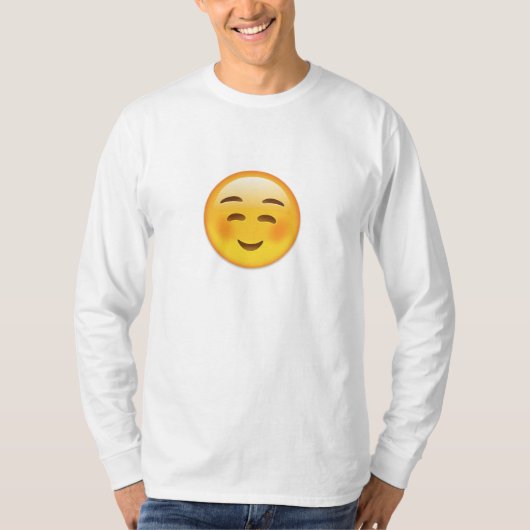 T-shirt Visage de sourire blanc Emoji (Devant)