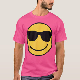 T-shirt Visage de sourire jaune avec des lunettes de solei