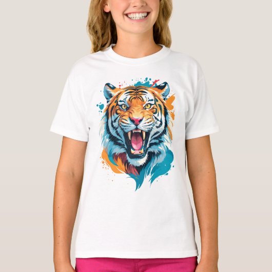 T-shirt Visage de tigre torride (Devant)