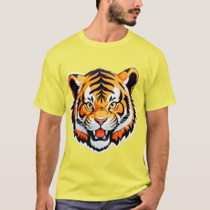 T-shirt Visage de Tigre Vibrant