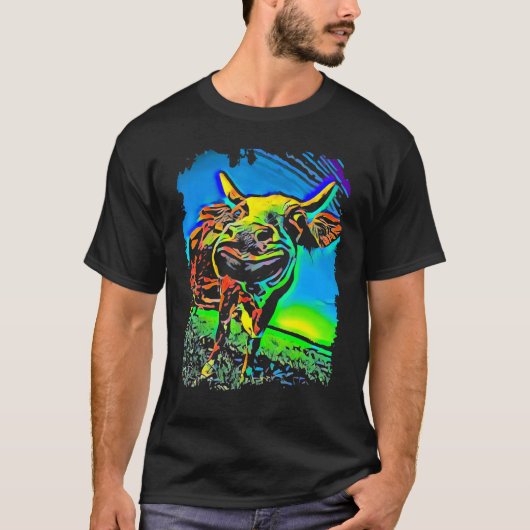 T-shirt Visage de vache Pop Art (Devant)