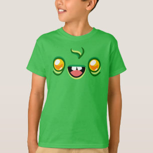 T-shirt Visage de Zombie - Garçon Vert Saut Joyeux