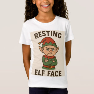 T-Shirt Visage d'elfe au repos – Humeur grincheuse de fête