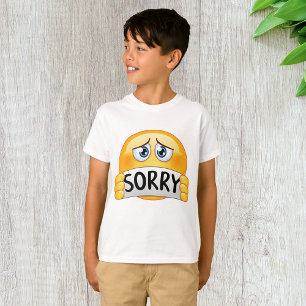 T-shirt Visage d'émoji triste et désolé tenant un panneau