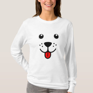 T-shirt Visage d'émoticône heureux de chien animal de comp