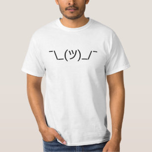 T-shirt visage des textes d'émoticône de Shrug de ¯ \ _(ツ)