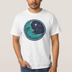 T-shirt Visage d'Homme dans la Lune