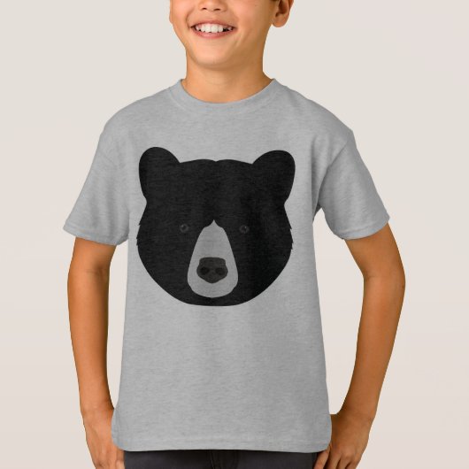 T-shirt Visage d'ours noir (Devant)
