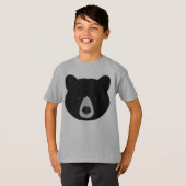 T-shirt Visage d'ours noir (Devant entier)