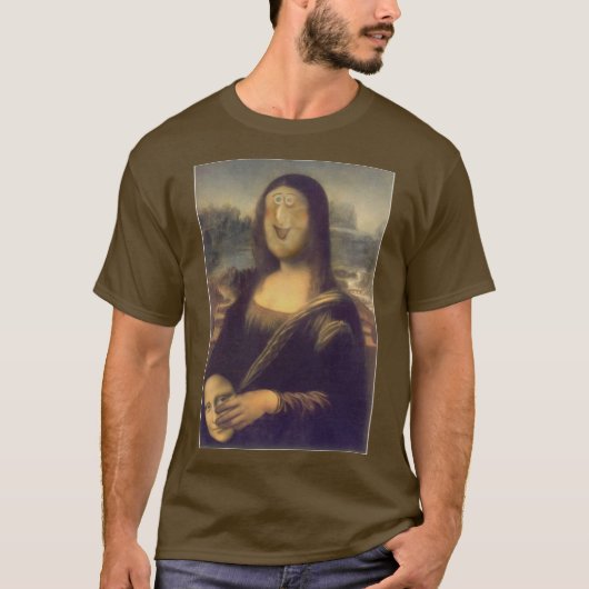 T-shirt Visage Drôle de Mona Lisa (Devant)