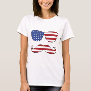 T-shirt Visage drôle patriotique