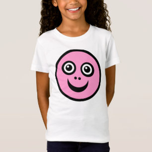 T-Shirt Visage Drôle Rose