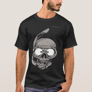 T-shirt Visage du crâne en Masque de masque de tuba