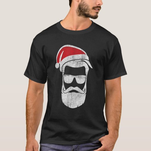 T-shirt Visage du Père Noël avec barbe et lunettes Casquet (Devant)