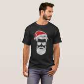 T-shirt Visage du Père Noël avec barbe et lunettes Casquet (Devant entier)