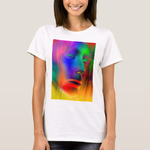 T-shirt Visage d'une femme psychédélique