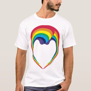 T-shirt visage et entrecroisement de swish_rainbow