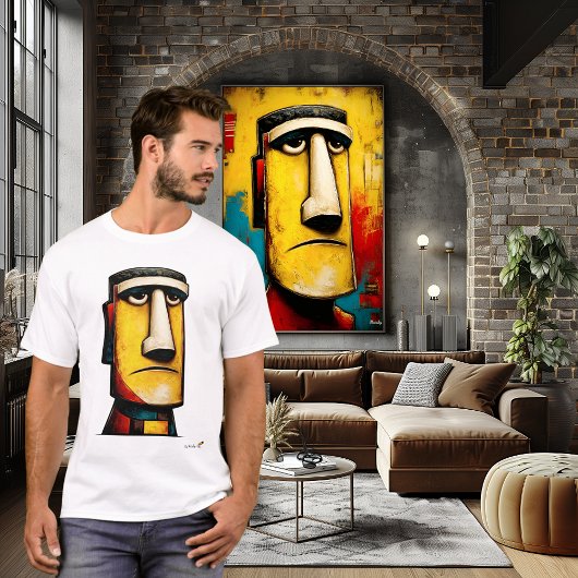 T-shirt Visage Expressionniste Abstrait | Symbolique Moder