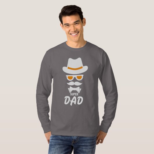 T-shirt Visage Gentleman mignon avec moustaches, Casquette (Devant entier)