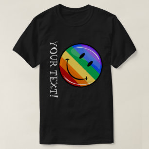 T-shirt Visage heureux de fierté drôle d'arc-en-ciel