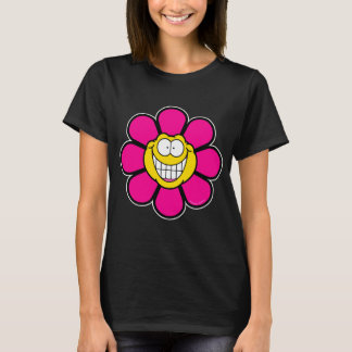 T-shirt Visage heureux rose grand sourire graphiques Screw