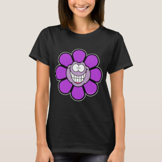 T-shirt Visage heureux violet grand sourire graphiques lou