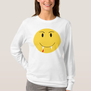 T-shirt Visage jaune avec la chemise de crocs de vampire