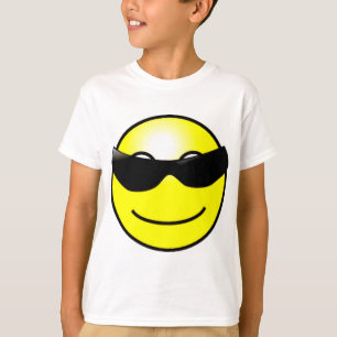 T-shirt Visage jaune de lunettes de soleil fraîches