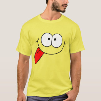 T-shirt Visage Joyeux avec Graphismes Loufoques de Langue