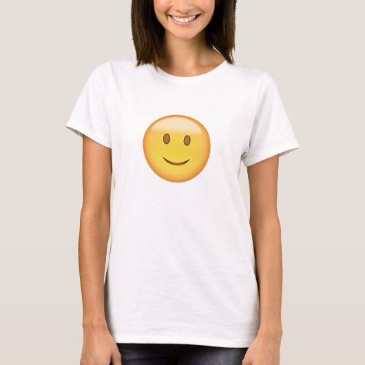 T-shirt Visage légèrement de sourire Emoji (Devant)