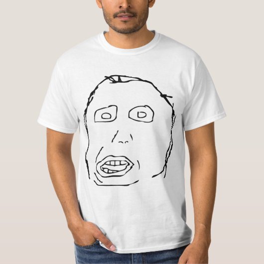 T-shirt Visage Meme de rage d'idiot de Herp Derp (Devant)