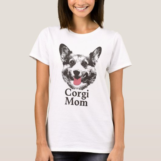 T-shirt Visage mignon d'animal de chien de maman de corgi (Devant)